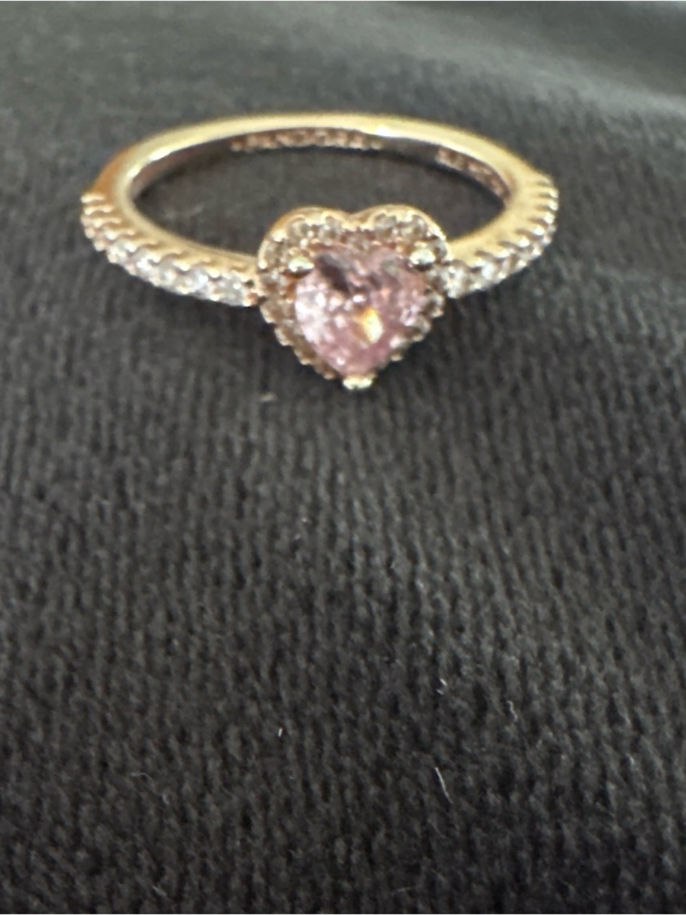 Pandora Heart Halo Pink Ring